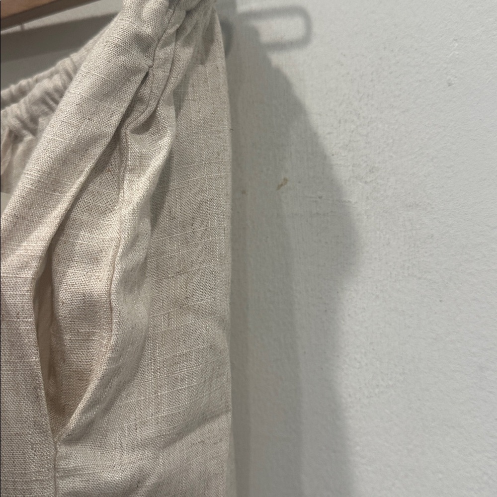 House of Harlow 1960 wide leg Pants Linen Tropical Size M red beige pockets - Picture 4 of 10
